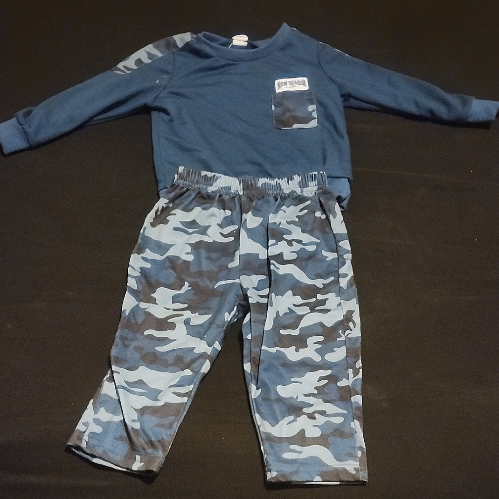 Blue Camouflage Toddler Outfit